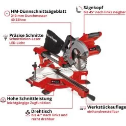 Einhell Power X-Change Akku-Zug-Kapp-Gehrungssäge TE-SM 36/210 Li Solo -Werkzeugdepot Geschäft 4006825641523 2171 03