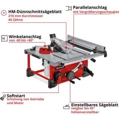 Einhell Power X-Change Akku-Tischkreissäge TE-TS 36/210 Li-Solo -Werkzeugdepot Geschäft 4006825647365 2171 03