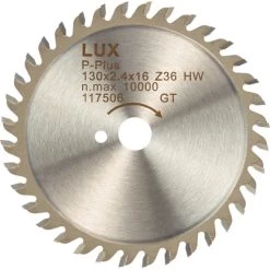 LUX HM-Kreissägeblatt 130 Mm X 16 Mm 36 Zähne