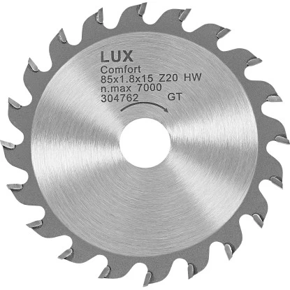 LUX HM-Minikreissägeblatt Holz Ø 85 Mm 20 Zähne 1 LUX HM-Minikreissägeblatt Holz Ø 85 Mm 20 Zähne