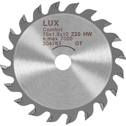 LUX HM-Minikreissägeblatt Holz Ø 76 Mm 20 Zähne 1 LUX HM-Minikreissägeblatt Holz Ø 76 Mm 20 Zähne